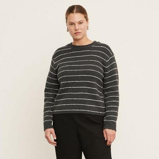 Pebbled Stripe Crew Neck Sweater