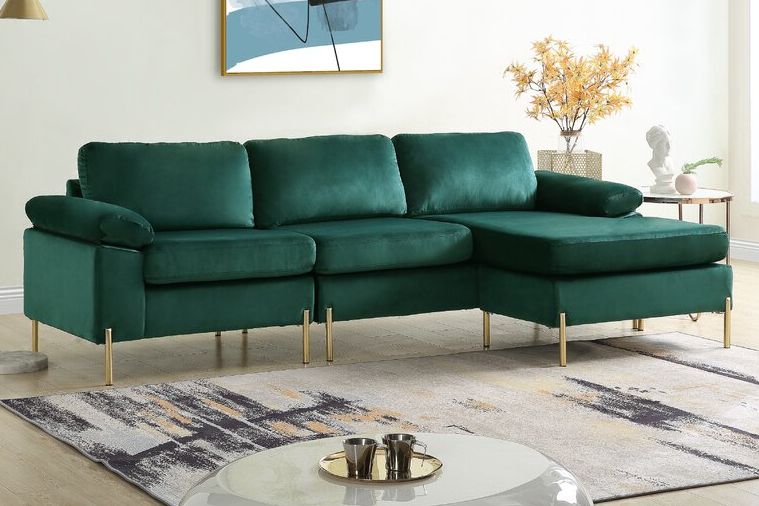 Lian Velvet Reversible Sofa & Chaise