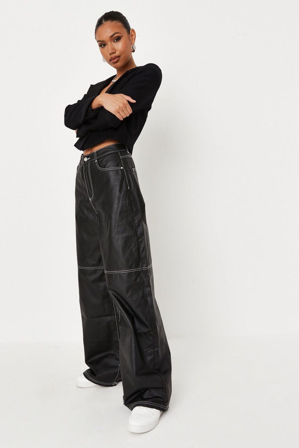 Missguided Coated Baggy Boyfriend Jeans