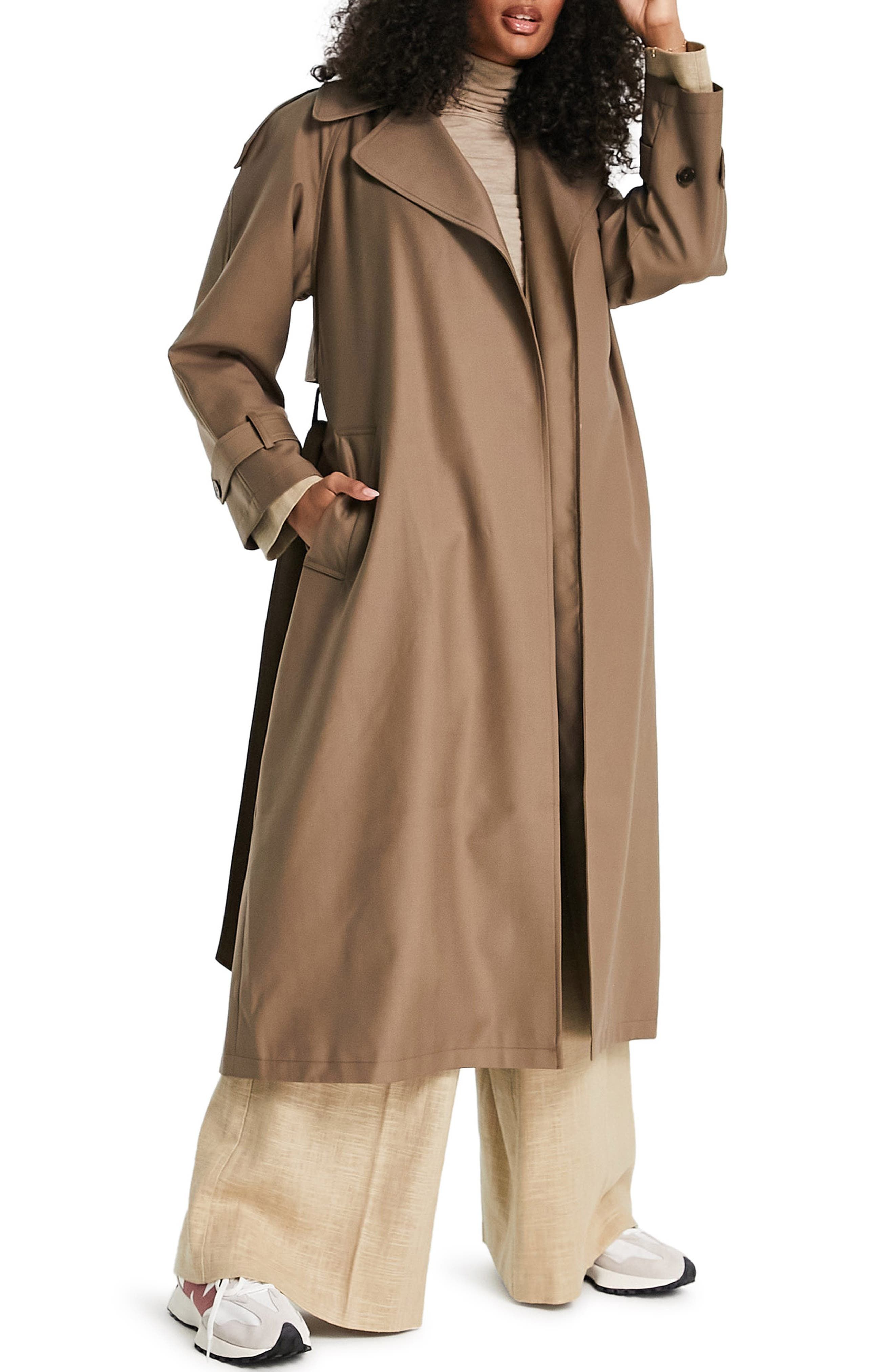 ladies long trench coat with hood