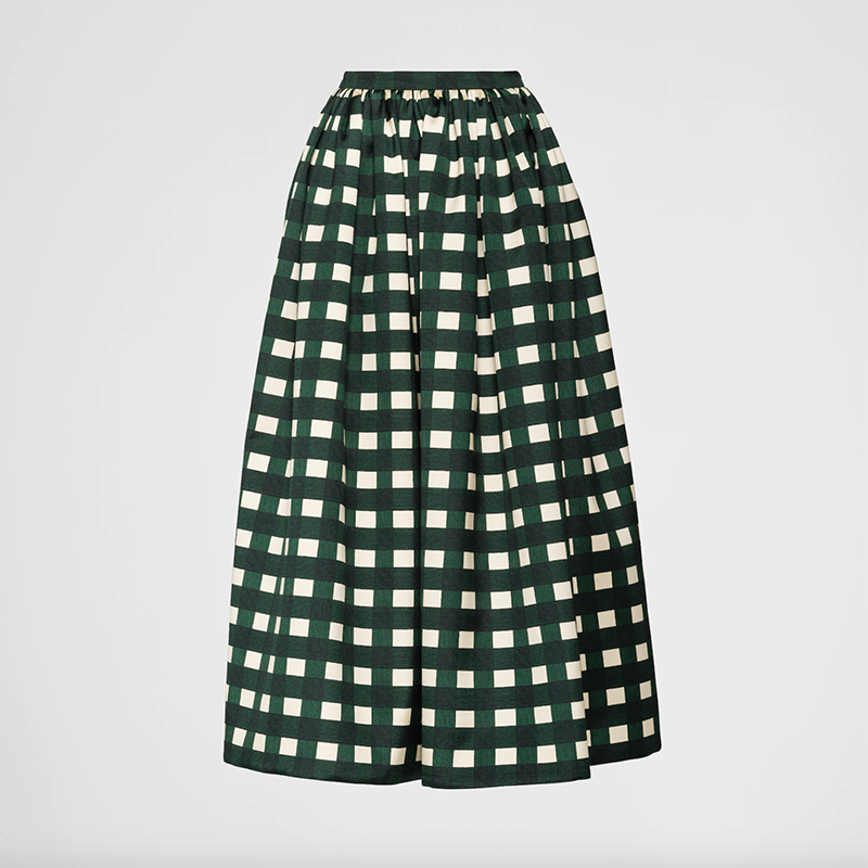 Printed Silk and Wool Midi-skirt