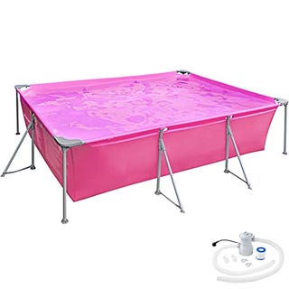 Piscina desmontable rectangular rosa Piscina desmontable rectangular rosa