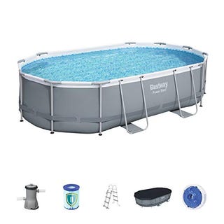 Piscina desmontable tubular gris Piscina desmontable tubular gris