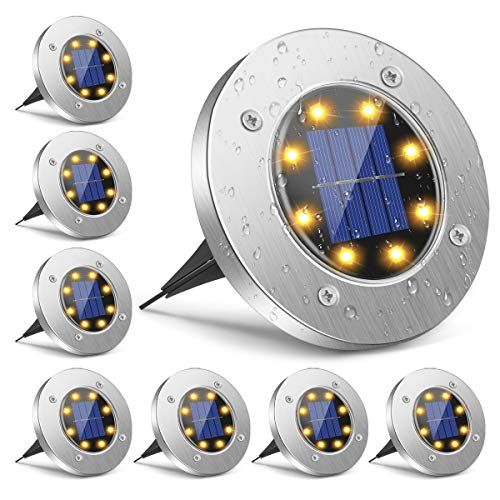 Disk LED Solar Pathway Lights 