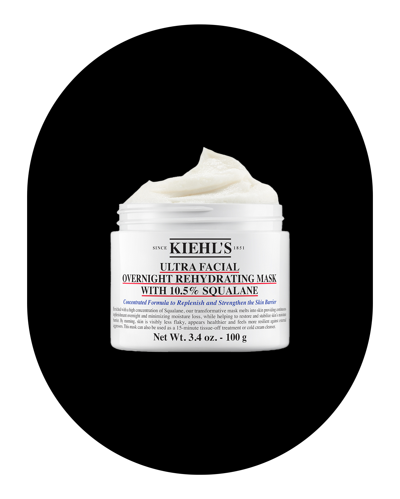 Kiehl’s Ultra Facial Overnight Rehydrating Mask With 10.5{5c5ba01e4f28b4dd64874166358f62106ea5bcda869a94e59d702fa1c9707720} Squalane