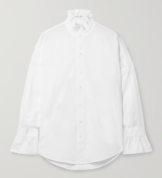 Ruffled Cotton-Poplin Shirt