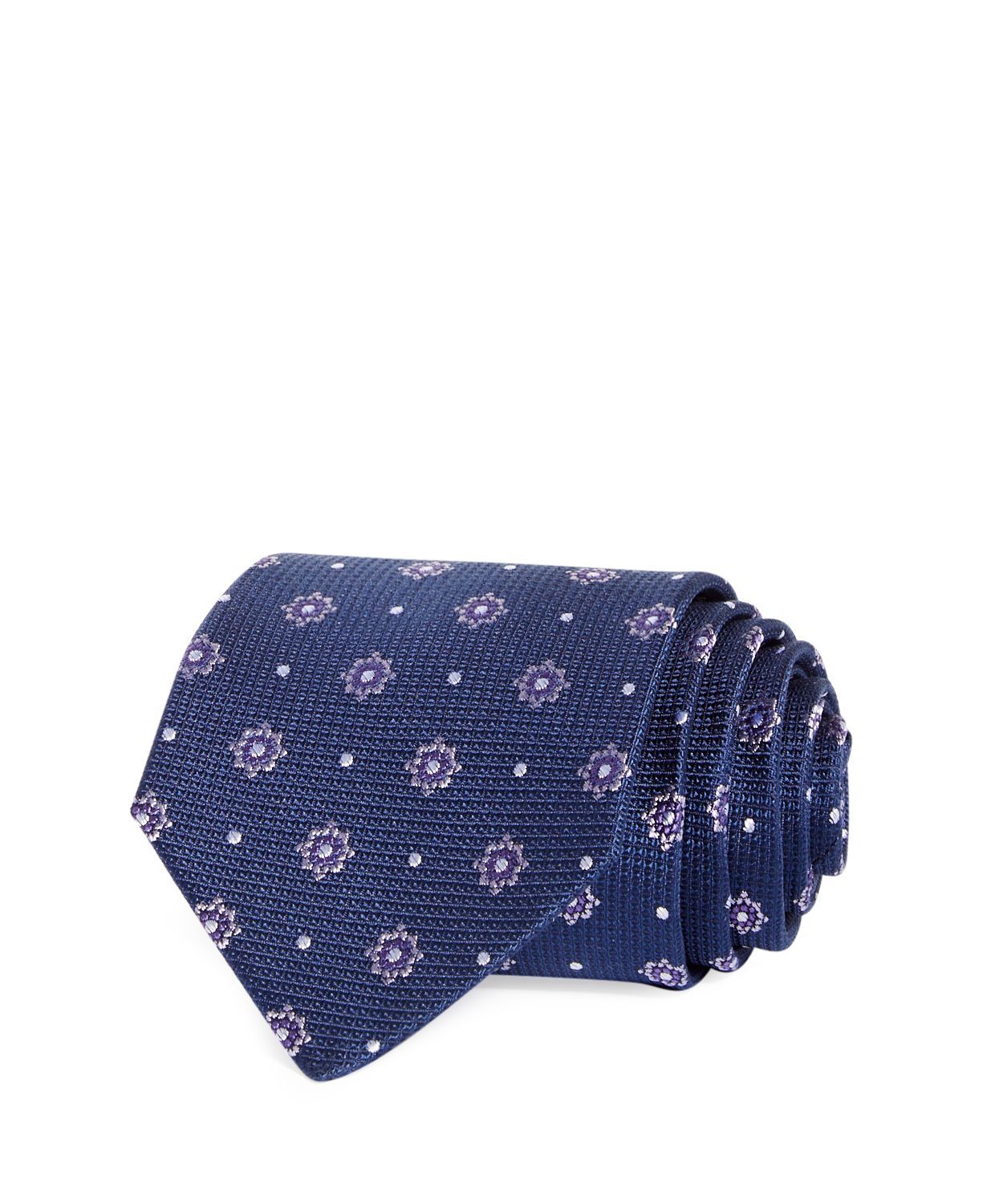Brooks Brothers Medallion Jacquard Silk Tie in Navy Blue Mens Accessories Ties for Men 