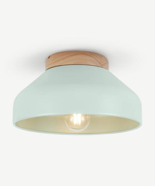 Albert Flush Ceiling Lamp, Duck Egg Blue
