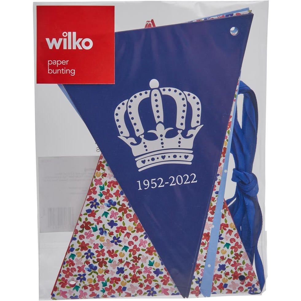 Wilko Jubilee Paper Pennant Bunting Multi Colour
