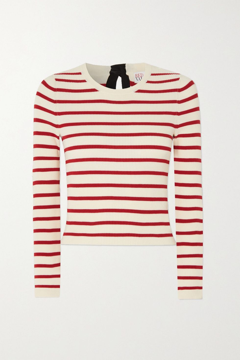 Striped Ribbed Stretch-Jersey Top
