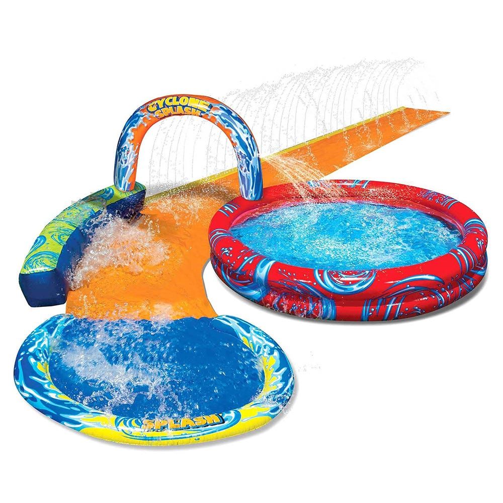Cyclone Splash Park Inflatable with Sprinkling Slide and Water Aqua Pool