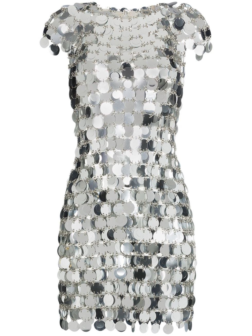 Sequin Chain-Disc Mini Dress