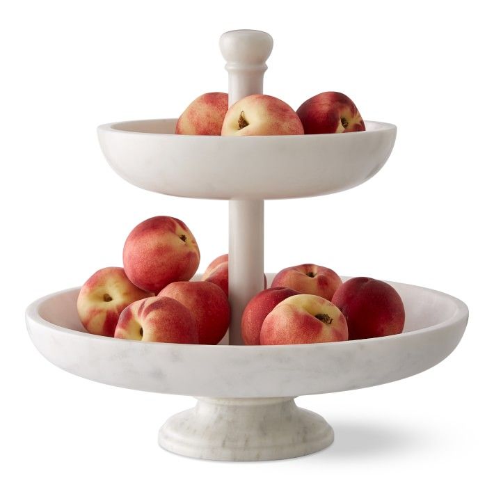 Marble Tiered Fruit Bowl