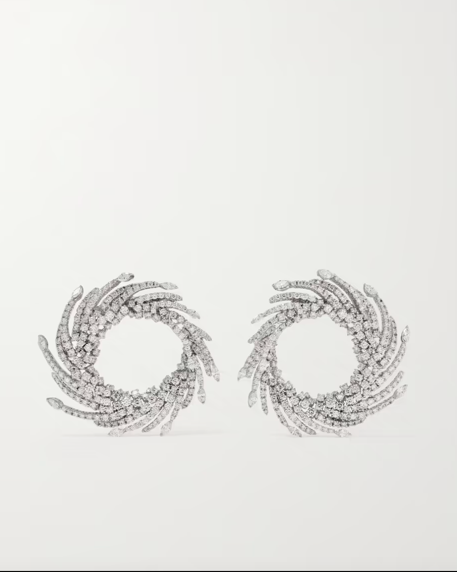 18-Karat White Gold Diamond Earrings