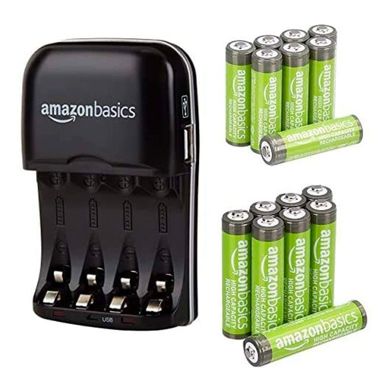 24-Pack and Ni-MH AA & AAA Battery Charger with USB Port Set Basics AAA Rechargeable Batteries 