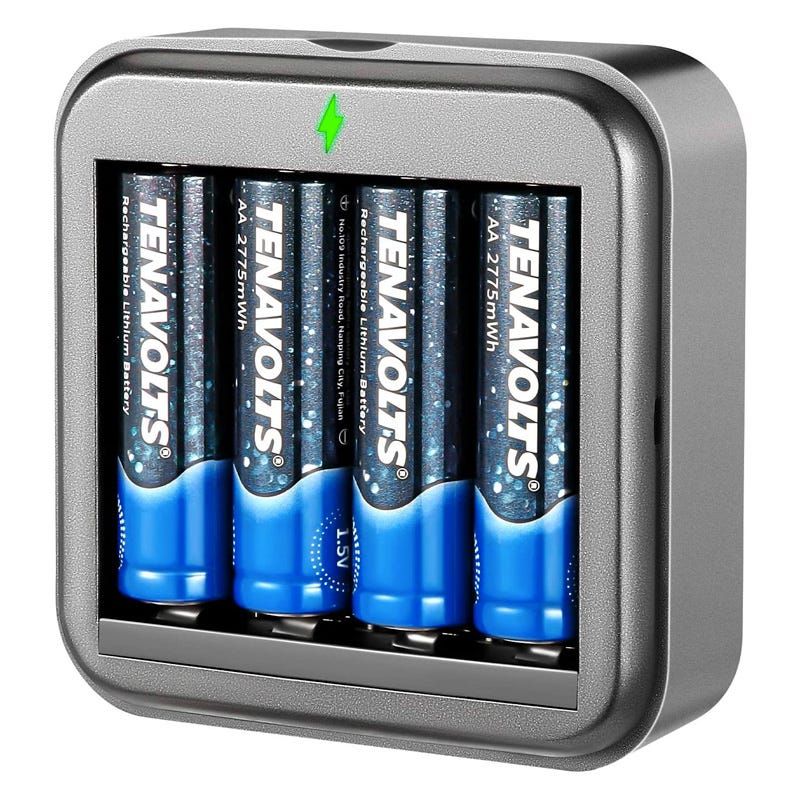 Tenavolts AA Lithium Batteries and Charger