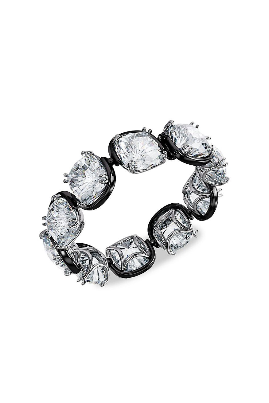 Harmonia Swarovski Crystal Rhodium-Plated Cushion-Cut Bracelet