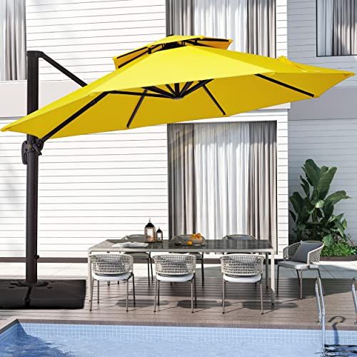 SMLIXE Patio Umbrella Base Diameter Table Umbrella Stand Base Weather-Resistant Outdoor Market Umbrella Holde 20 