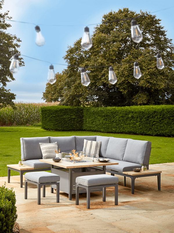 garden lounge set with dining table