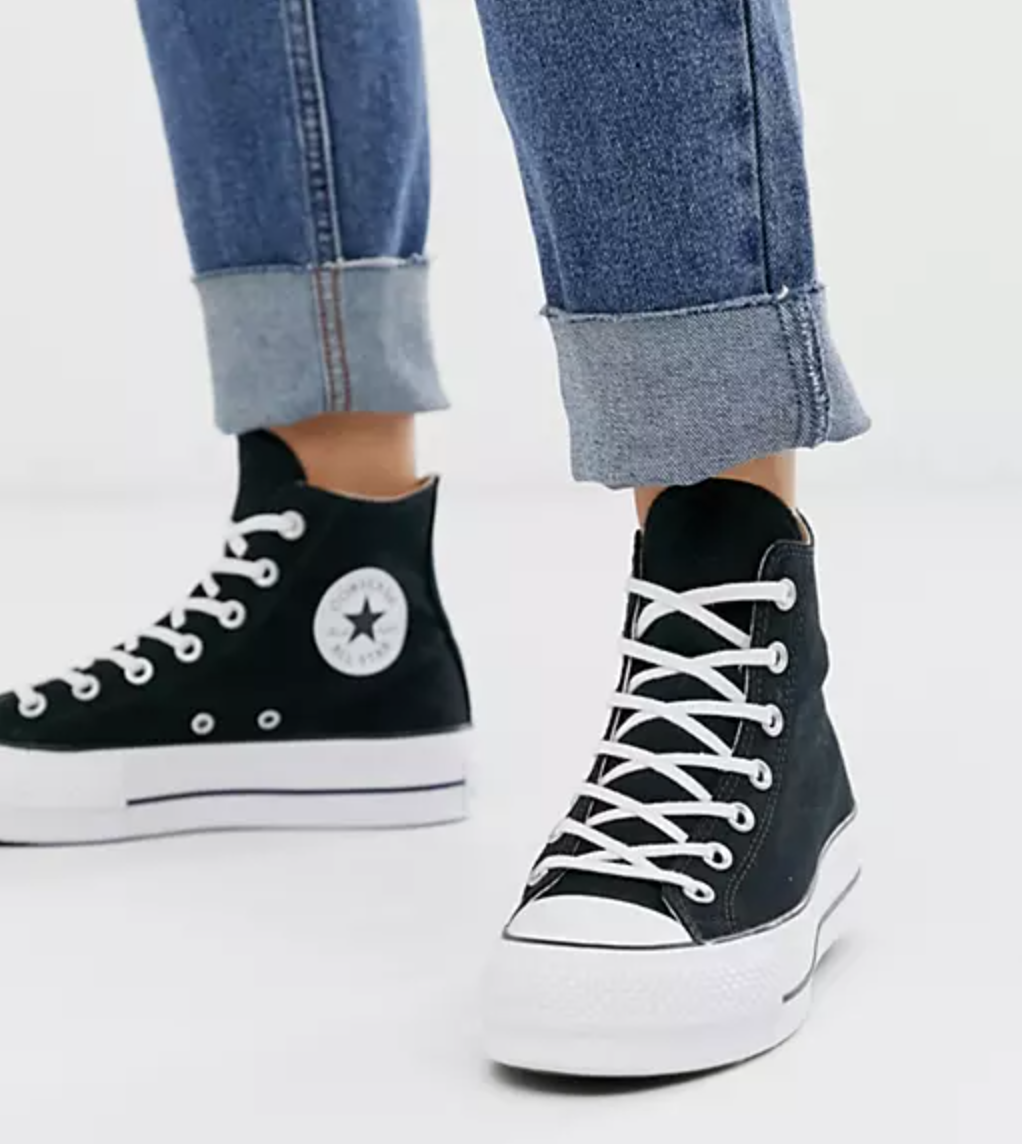 Shoes Sneakers High Top Sneakers Converse High Top Sneaker black-white themed print casual look 
