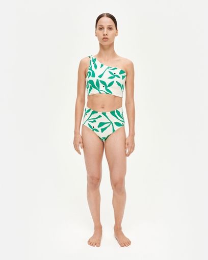 Hana Top made from sustainable recycled fabric an Open Back Bandeau Bikini with Wrap Around Straps