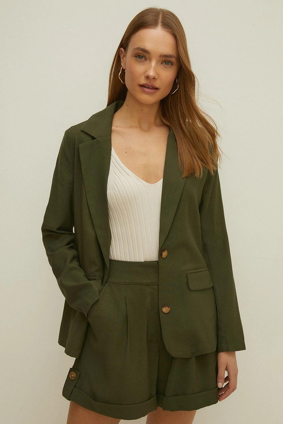 Tailored Linen Look Blazer