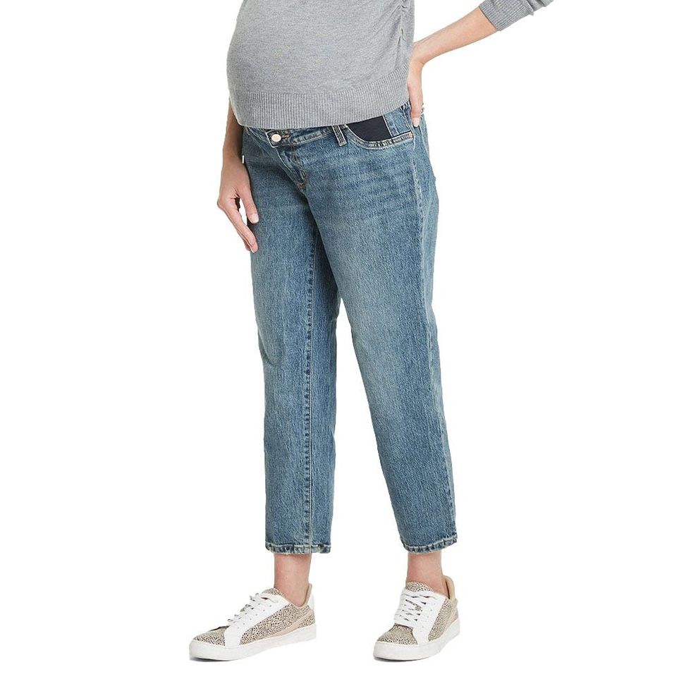 Mid-Rise Under-Belly Vintage Straight Maternity Jeans 