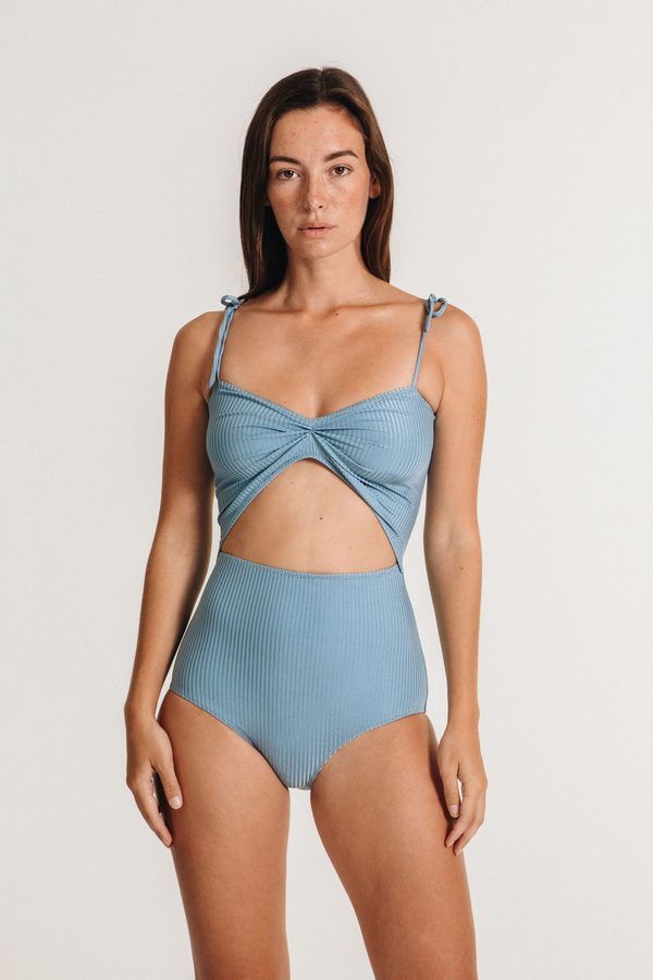 JFAN Women Two Pieces Stitching Striped Bikini Set Swimsuit Low Waist Swimwear