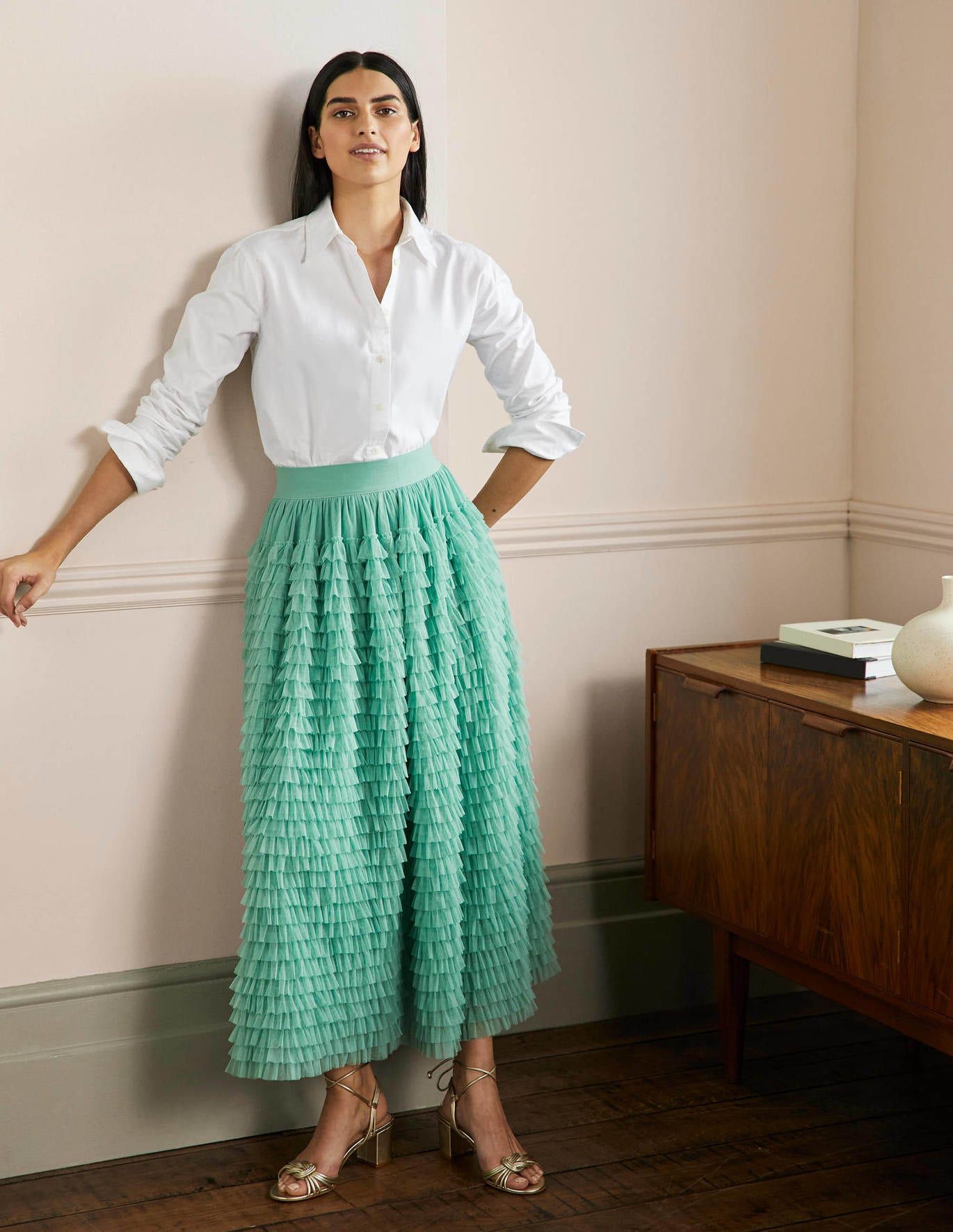 Tulle full clearance midi skirt