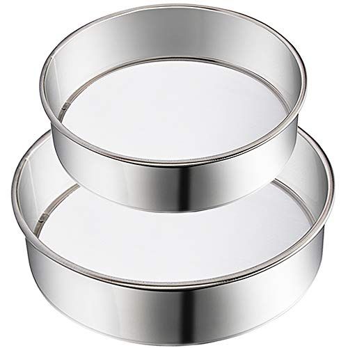 Dynamovolition Round Flour Mesh Sifter Handheld Sifting Sieve Icing Sugar Shaker Strainer Sieve Stainless Steel Baking Tools for Kitchen 