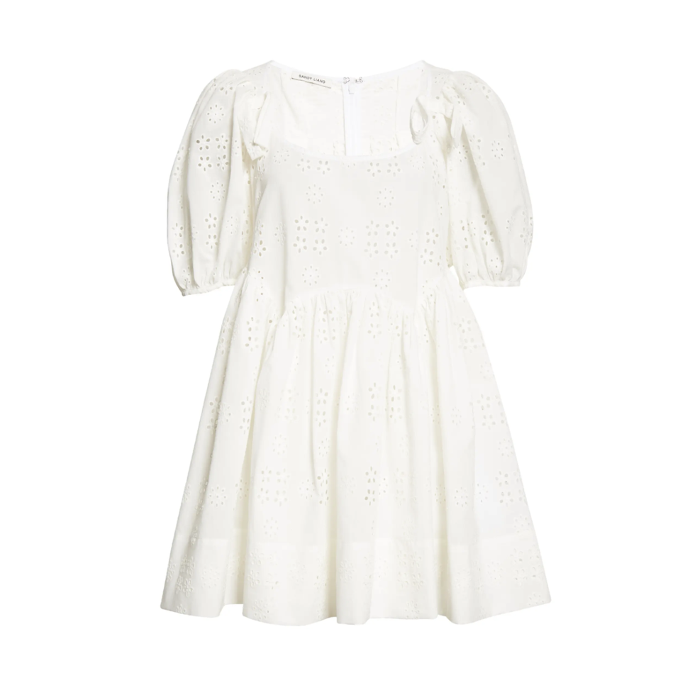 Puff Babydoll Dress - White