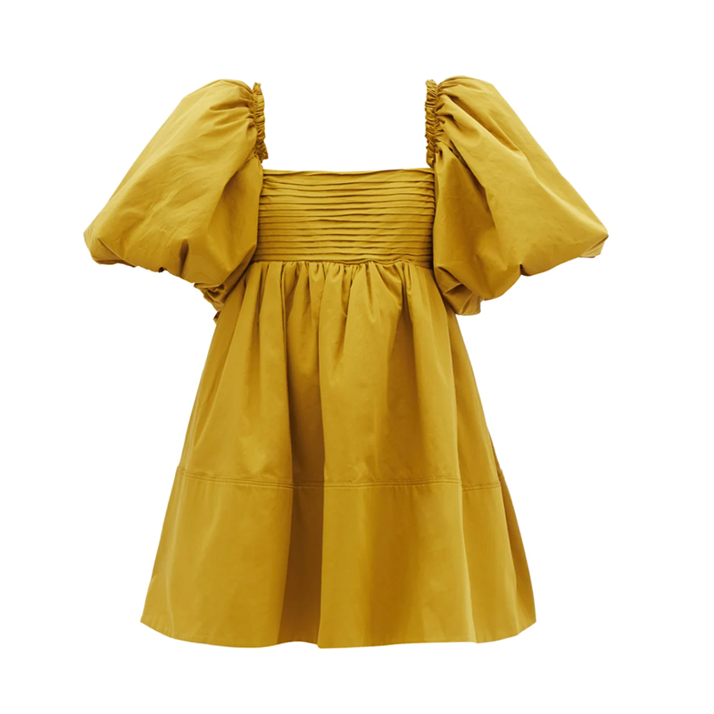 Casabianca Puff-sleeve Cotton Mini Dress