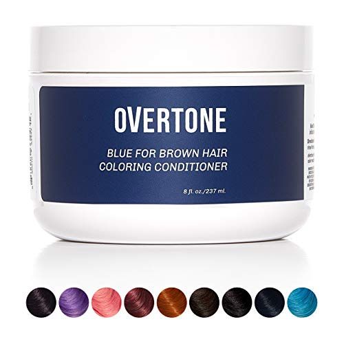 Semi-Permanent Color Depositing Conditioner with Shea Butter & Coconut Oil, Blue for Brown, Cruelty-Free, 8 oz