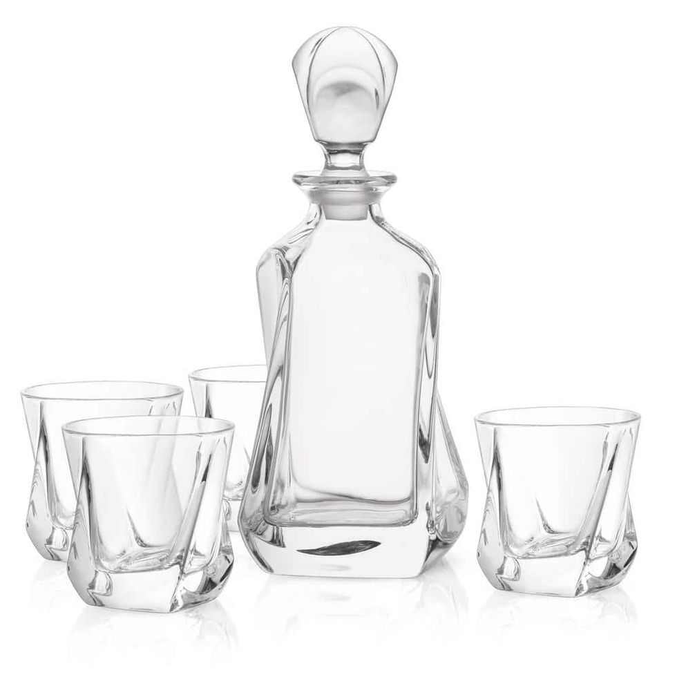 Crystal Whiskey Decanter with 8 oz. Glasses