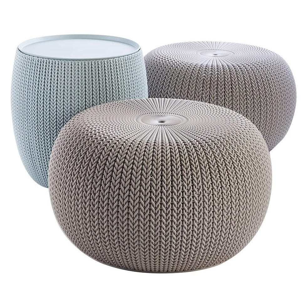 Keter Urban Knit Pouf Ottoman Set