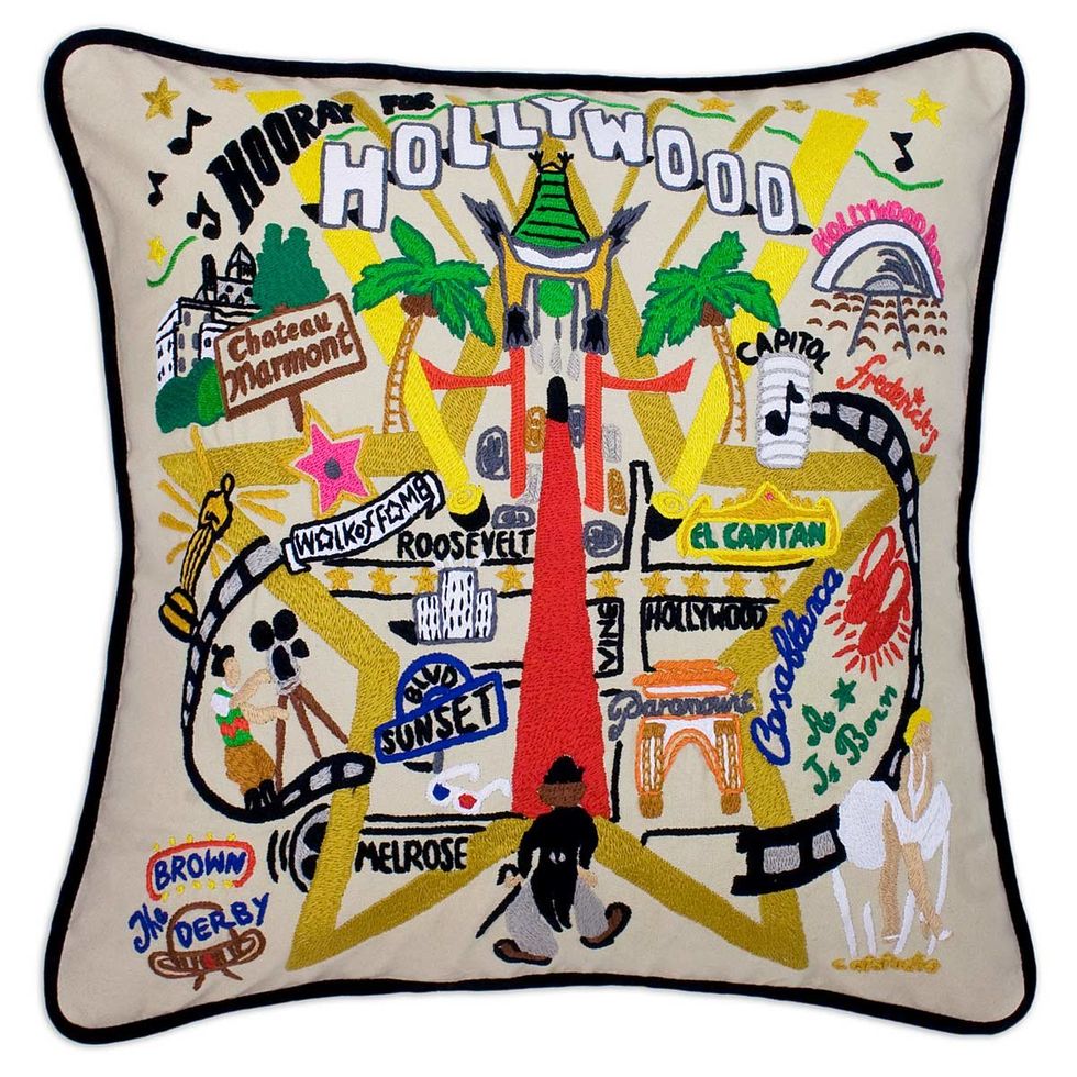 Hand-Embroidered City Pillows