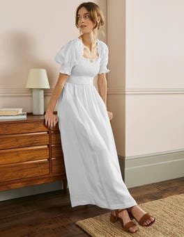 Smocked Bodice Midi Dress
