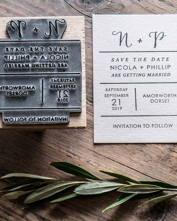 Minimalist Save the Date Wedding Stamp