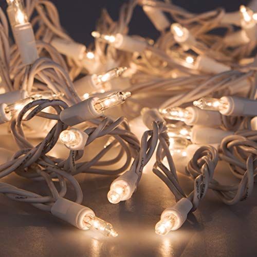 Clear Christmas Lights on White Wire