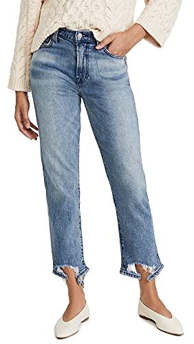 High Rise Cropped Straight Leg Jeans