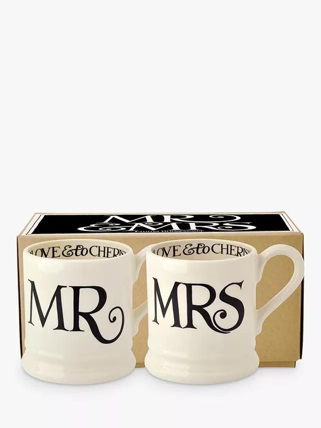 Black Toast Mr & Mrs Mugs, Set of 2