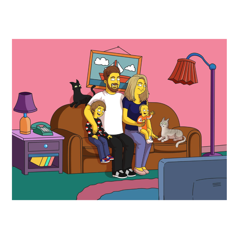 Custom The Simpsons Cartoon Portrait