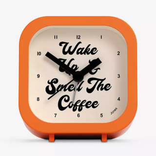 Bob 'Wake Up & Smell The Coffee' Analogue Alarm Clock, Orange