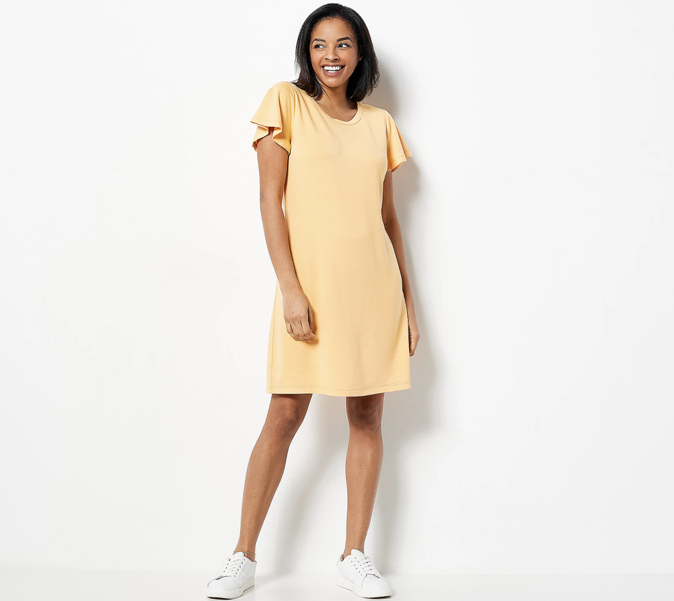 Flutter-Sleeve T-Shirt Dress