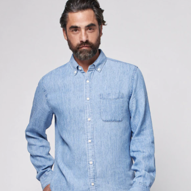 Buy Chambray Blue Casual Boyfriend Cotton Shirt from Next Luxembourg