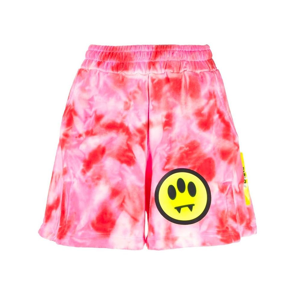 Cotton Shorts With Tie-dye Print