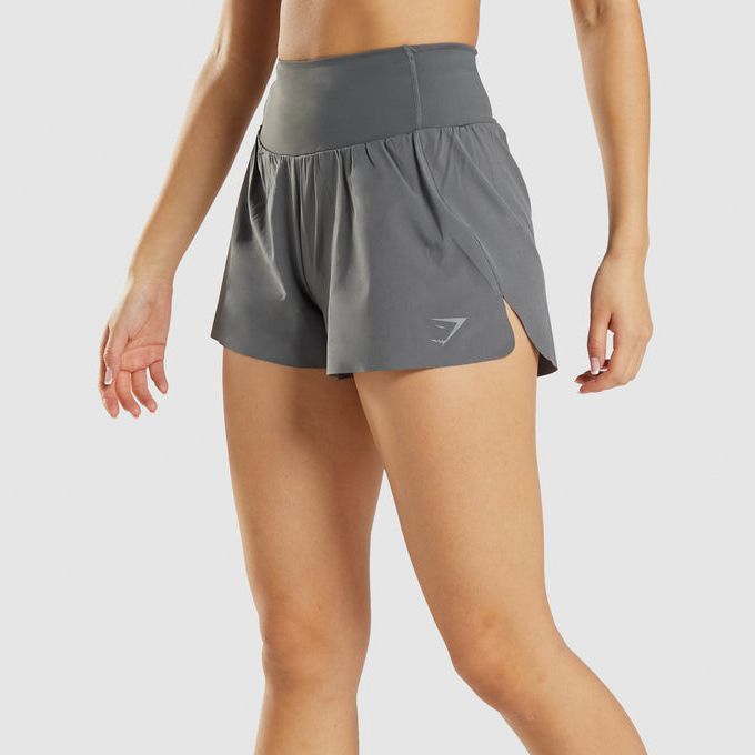 Gymshark Orange Speed Shorts Lined Running Womens Size Large