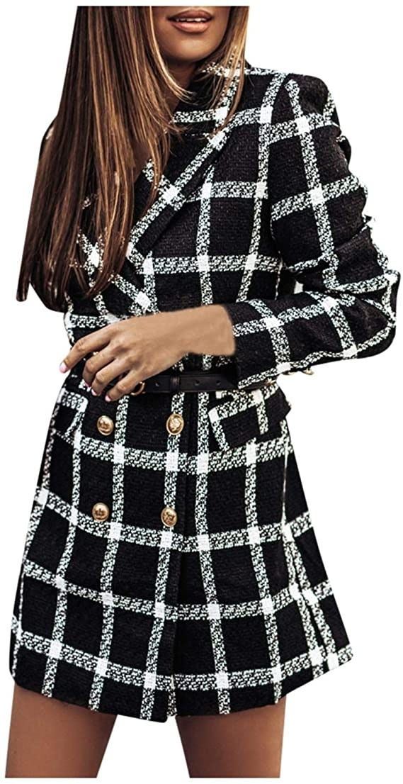 Plaid Print Coat