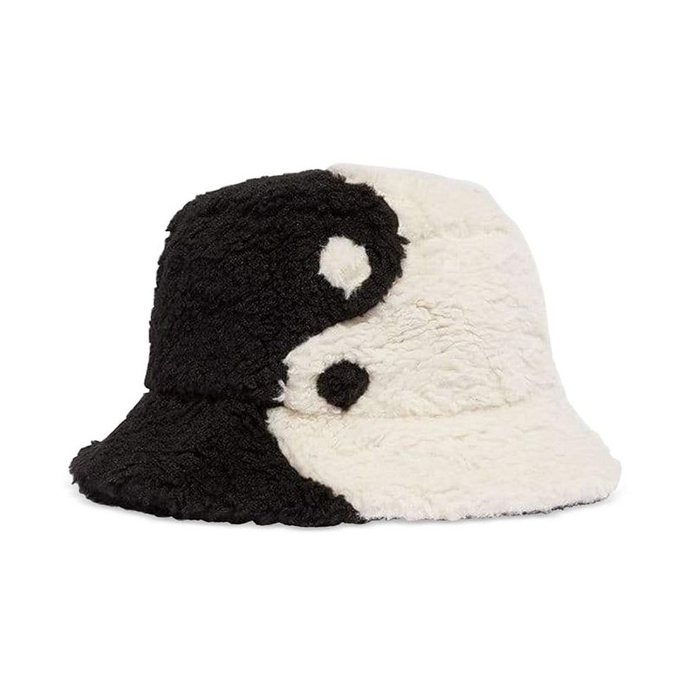 Yin Yang Faux-Fur Bucket Hat