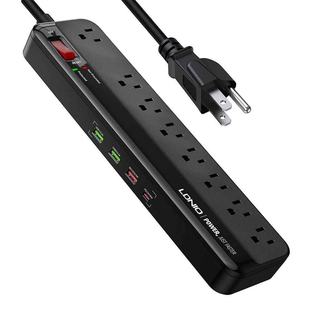 Power Strip with 8 AC Outlets and 4 USB Ports